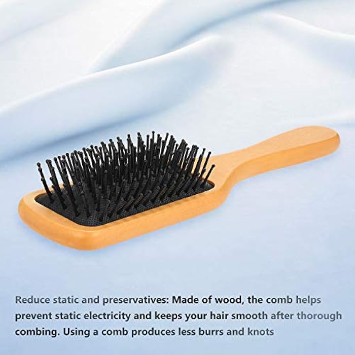 Anself Comb Hair Comb Square Air Cushion Comb Wooden Spa Massage Natural Wood Inserts Combs Anti-static Suitable for Ladies Men and Children - Image 4